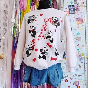 Vintage 80s panda sweatshirt .